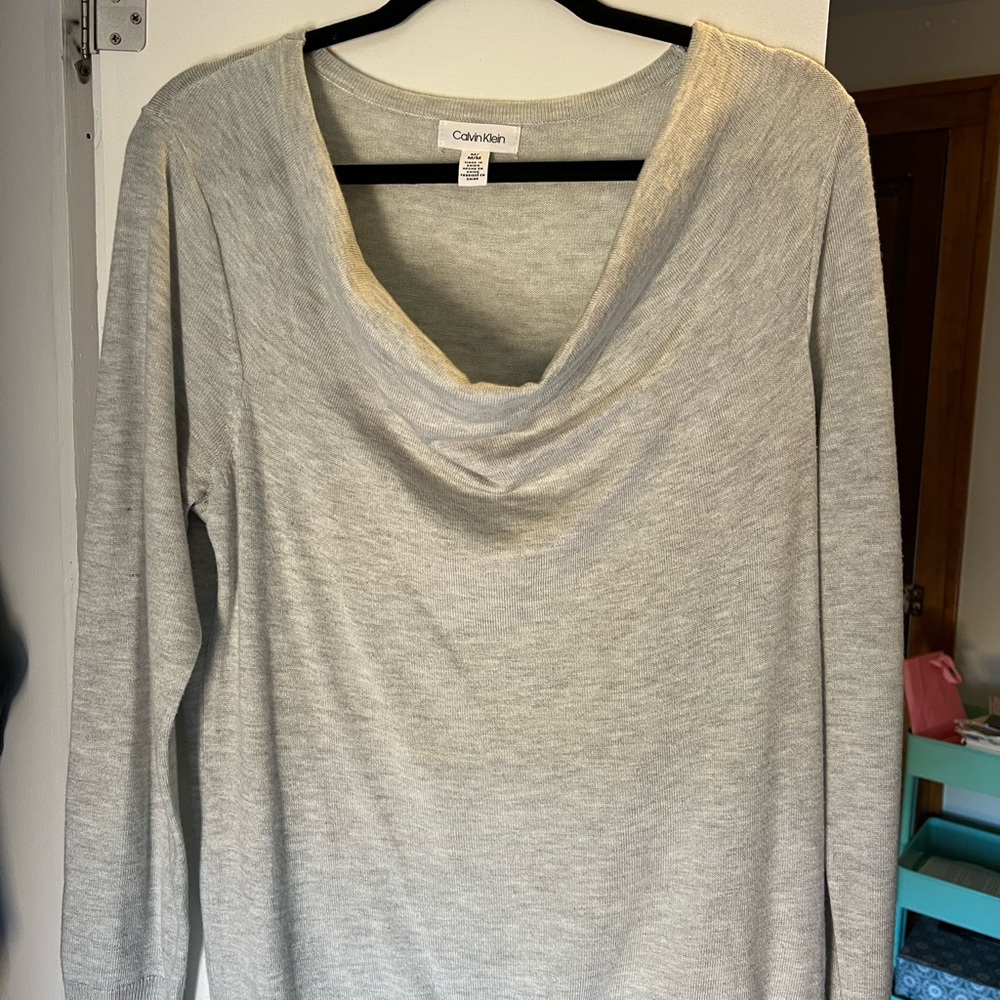 Calvin Klein Light Gray Knit Top
